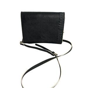 Steve Madden Black Crossbody Wallet With Chain Strap 8 1/2 X 6 1/2"